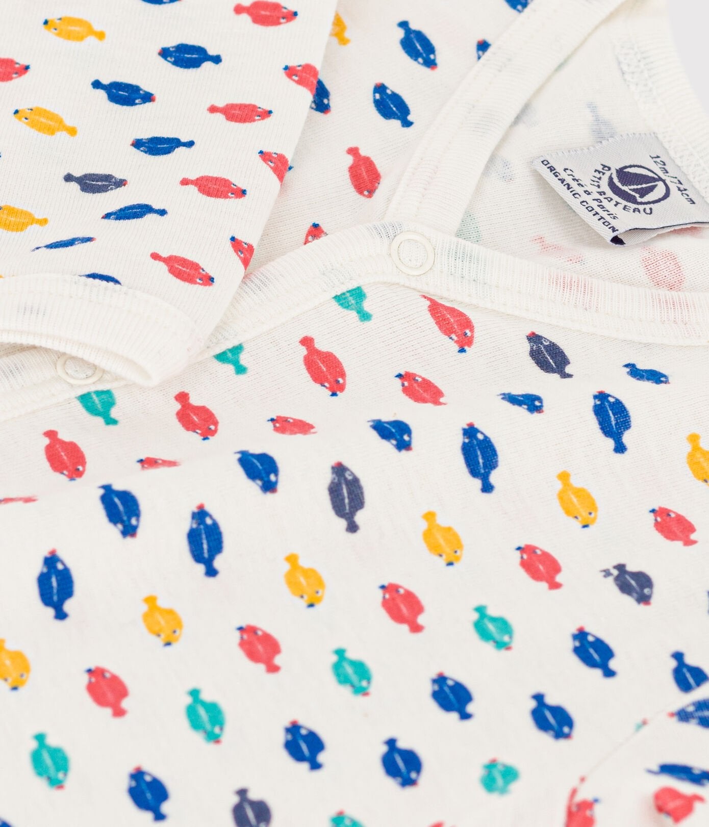 Petit Bateau infant multicolor fish print footie