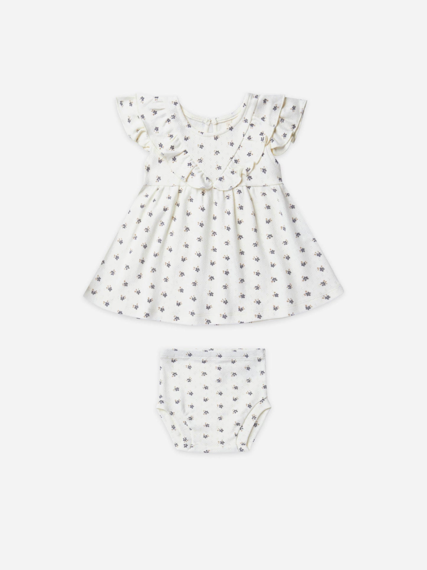 Quincy Mae infant & girls pointelle ruffle dress & bloomers