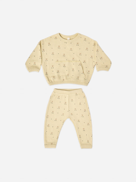 Quincy Mae waffle top + pant set