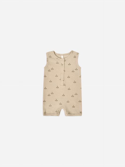 Quincy Mae infant ribbed henley romper