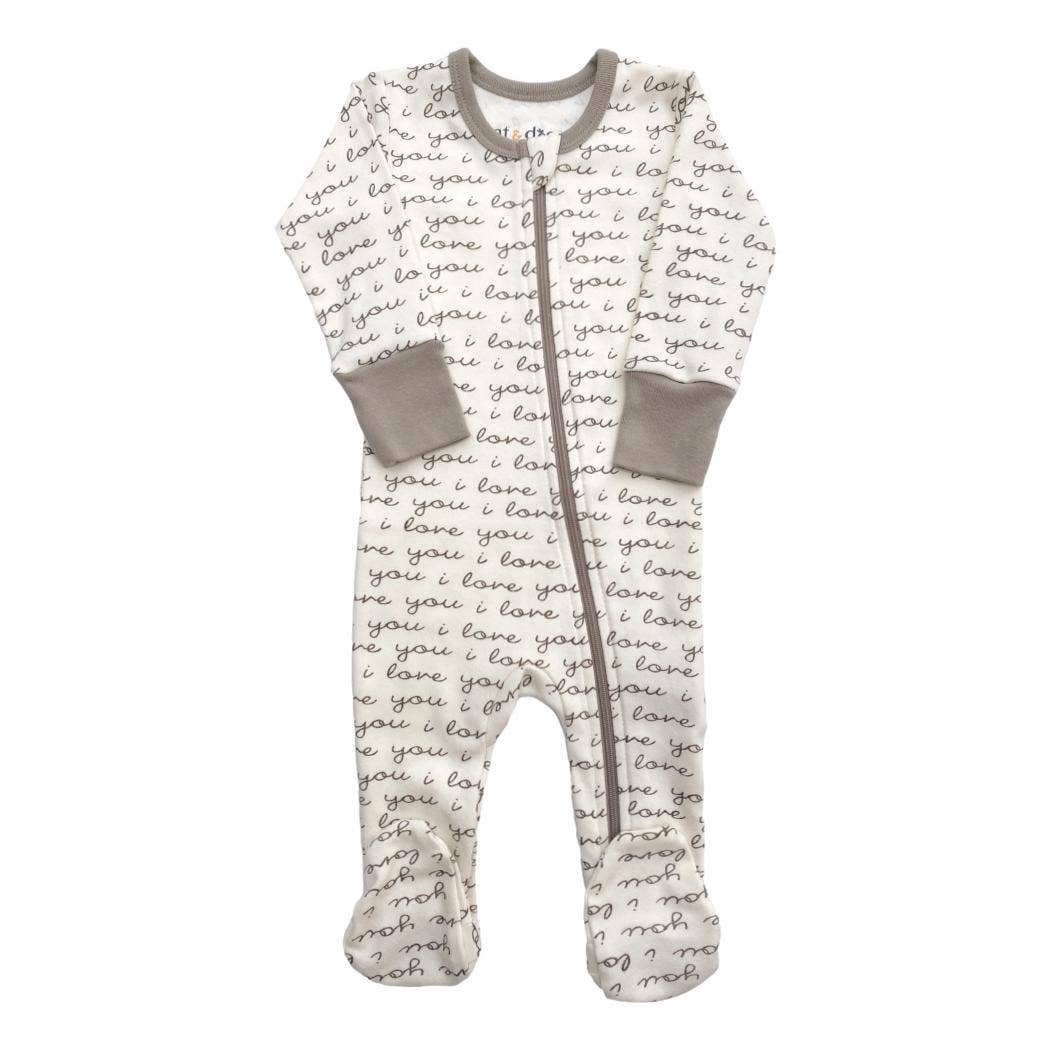 Cat & Dogma infant love zip footie