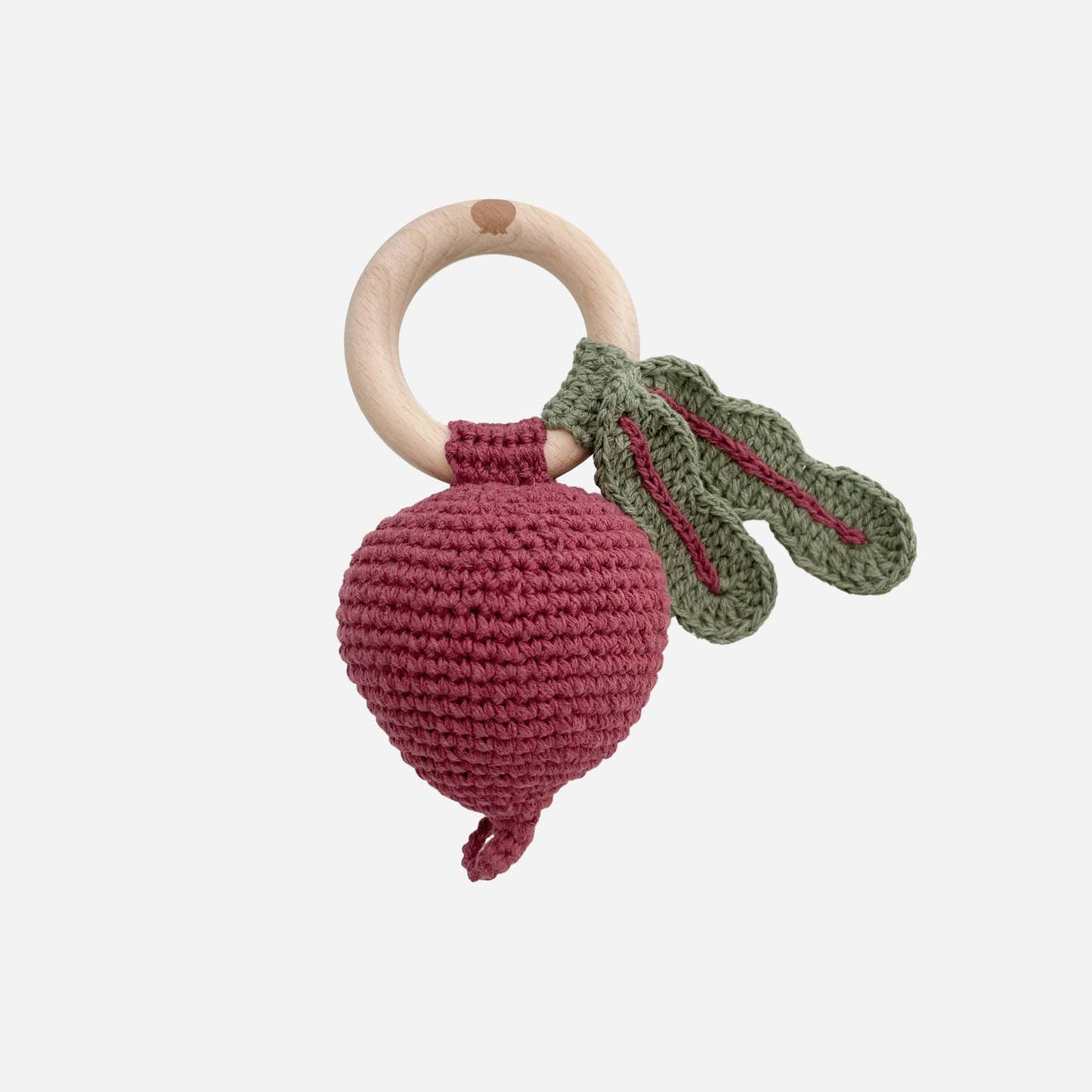 The Blueberry Hill crochet rattle teether