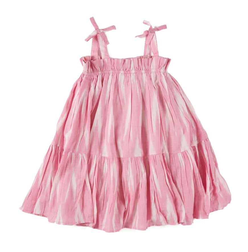 Lucky Jade girls ikat tie shoulder dress