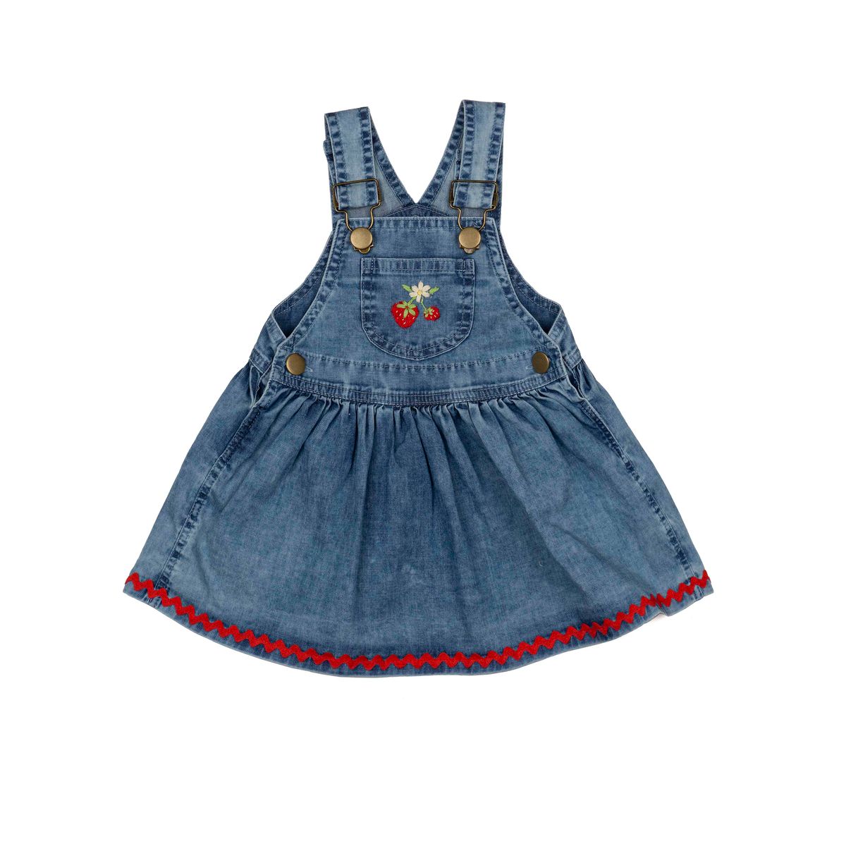 Wild Wawa infant & girls strawberry overall dress