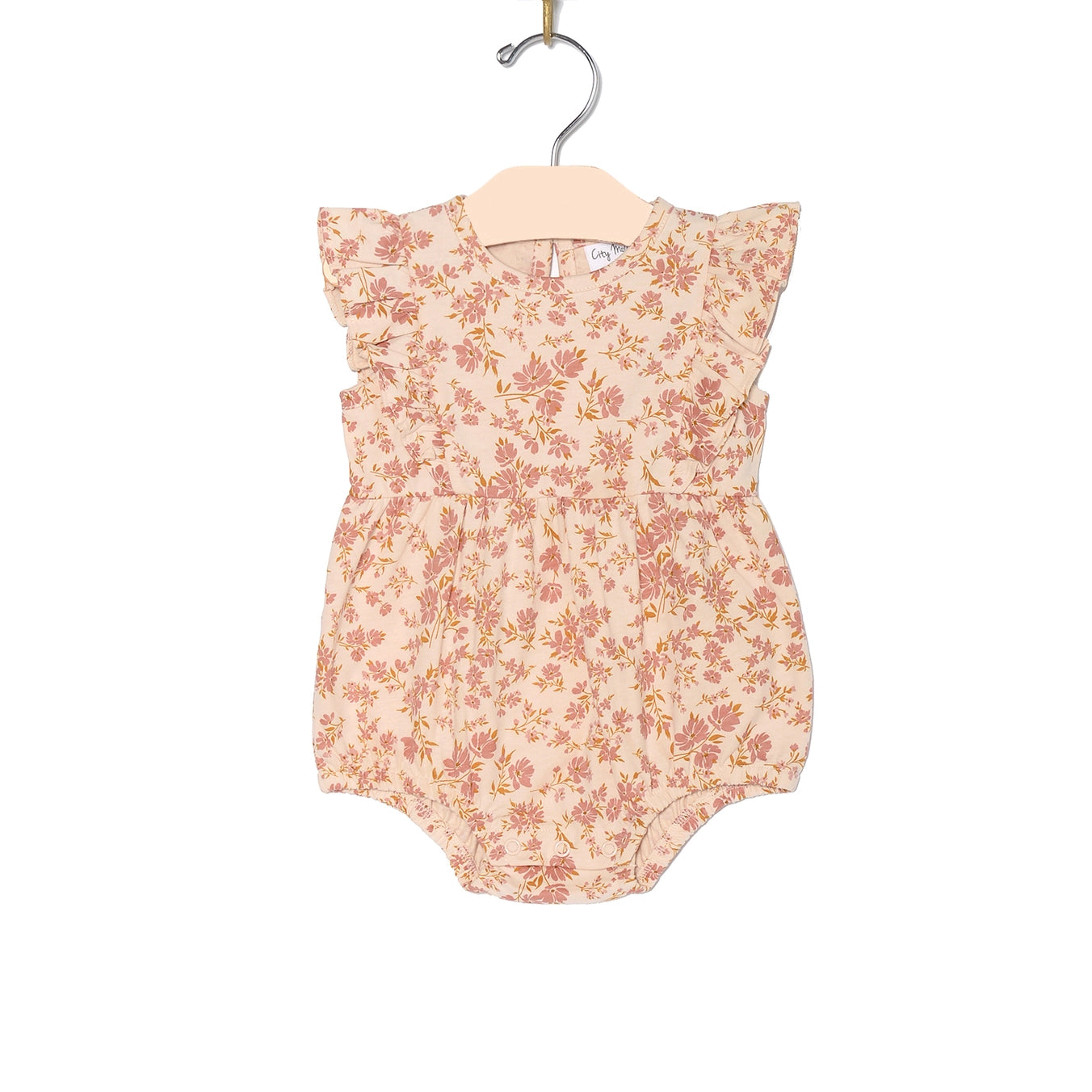 City Mouse infant girl flutter front romper