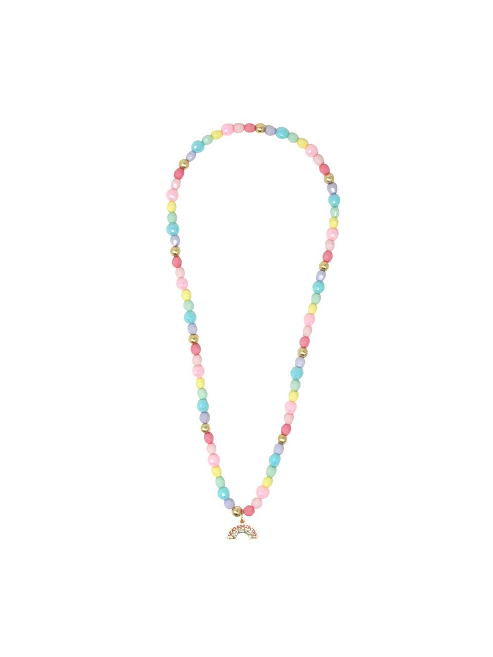Pink Poppy be happy rainbow charm necklace