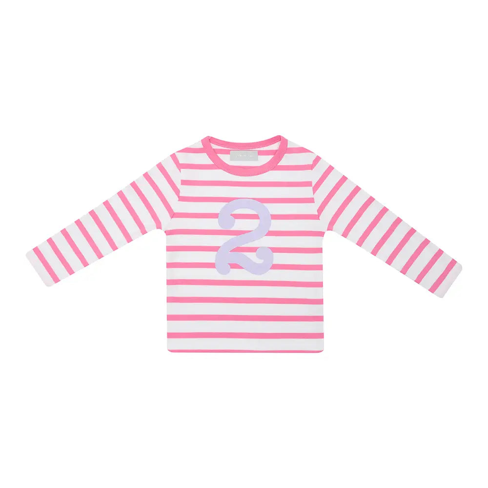 Bob & Blossom kids Breton striped number tee