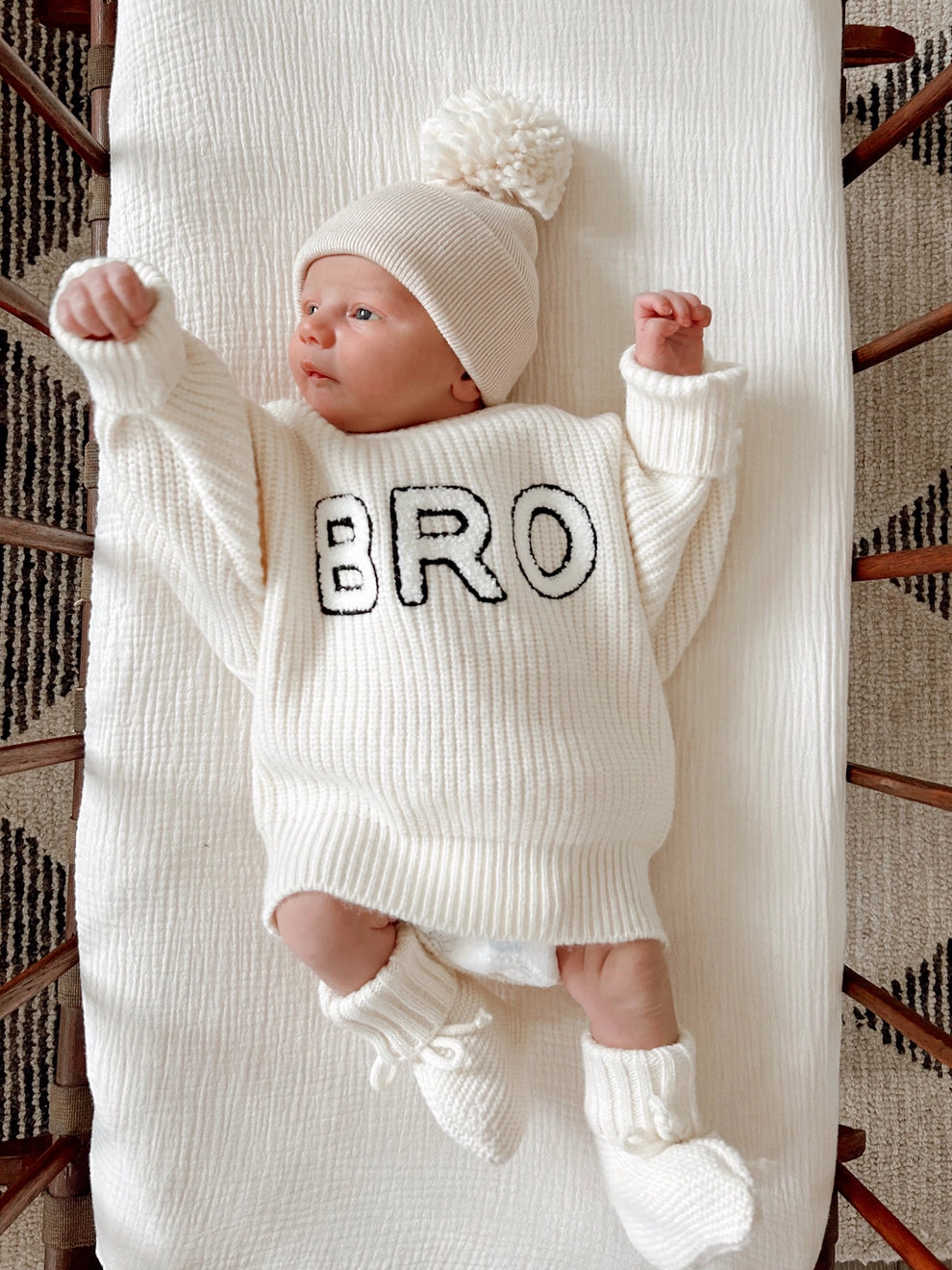 SpearmintLOVE infant boy "bro" sweater