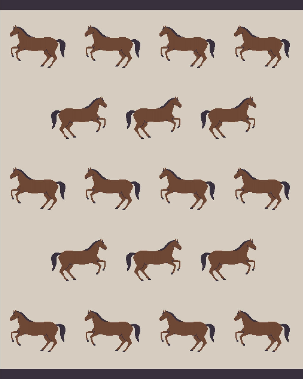 Viverano Organics horse print jacquard sweater knit blanket