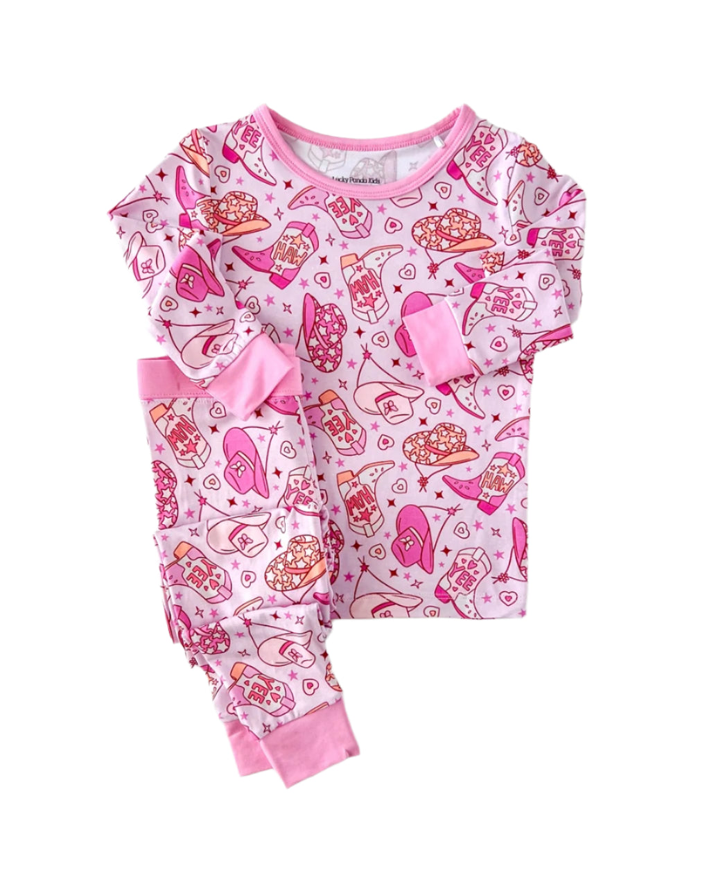 Lucky Panda Kids girls cowgirl pajamas