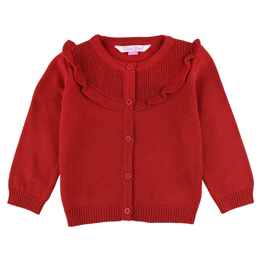 Rufflebutts infant & girls ruffle collar cardigan