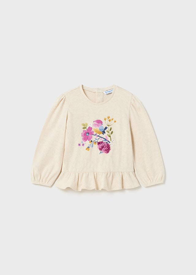 Mayoral infant girl floral graphic long sleeve tee
