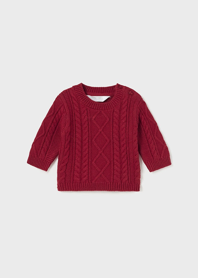 Mayoral infant boy braided sweater