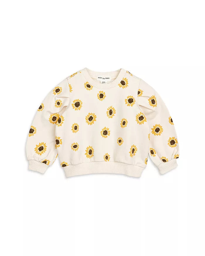 Miles the Label infant & girls sunflower print sweatshirt