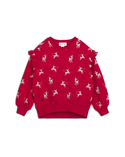 Miles the Label infant & girls reindeer print sweatshirt