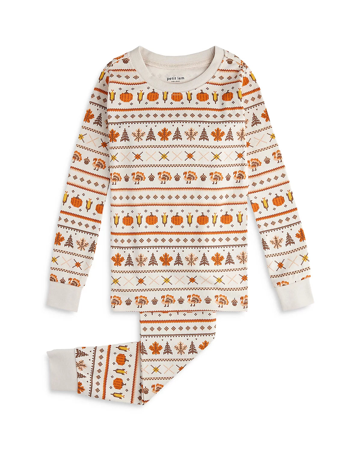 Petit Lem kids harvest fair isle pajamas