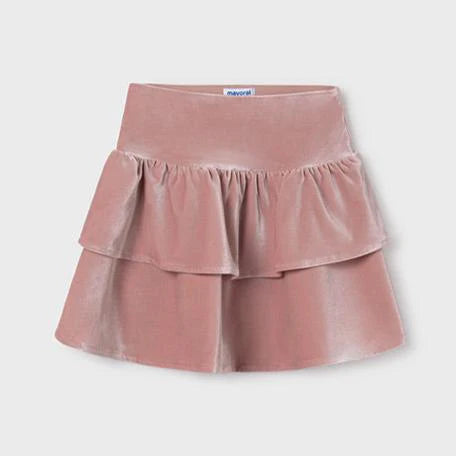 Mayoral girls tiered velour skirt