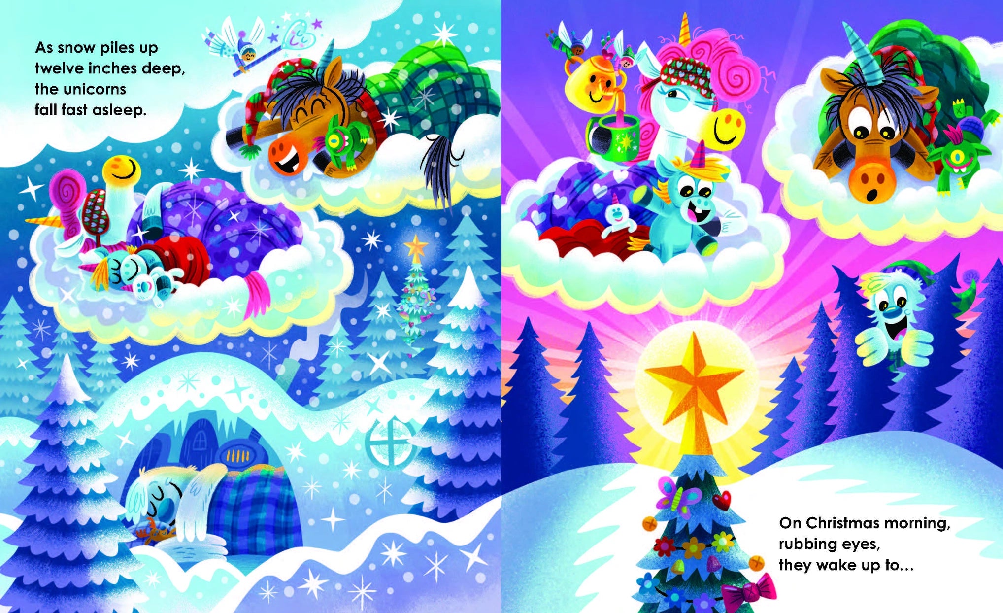 Unicorn Christmas hardcover book