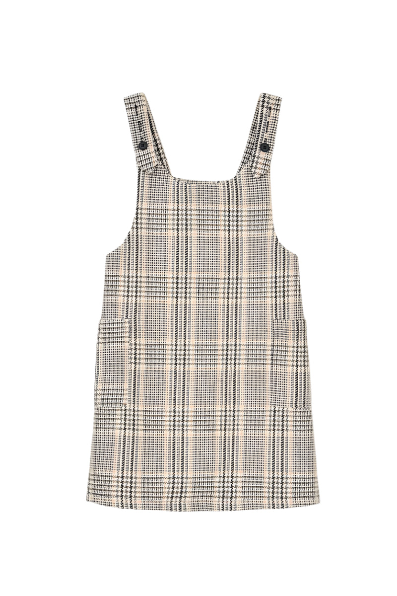 Molly Bracken girls checked overall dress