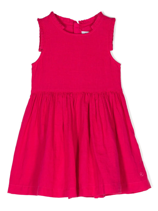 Petit Bateau girls sleeveless linen dress