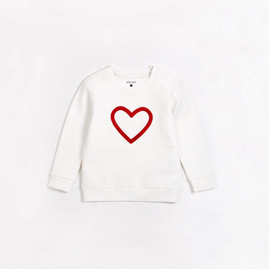 Petit Lem infant & kids heart applique sweatshirt