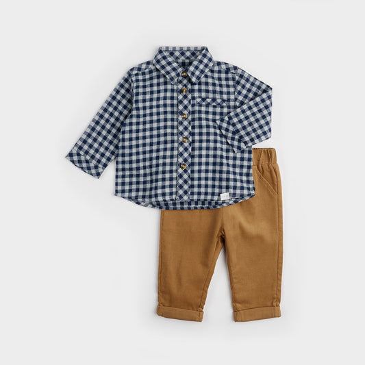 Petit Lem infant boy check shirt set