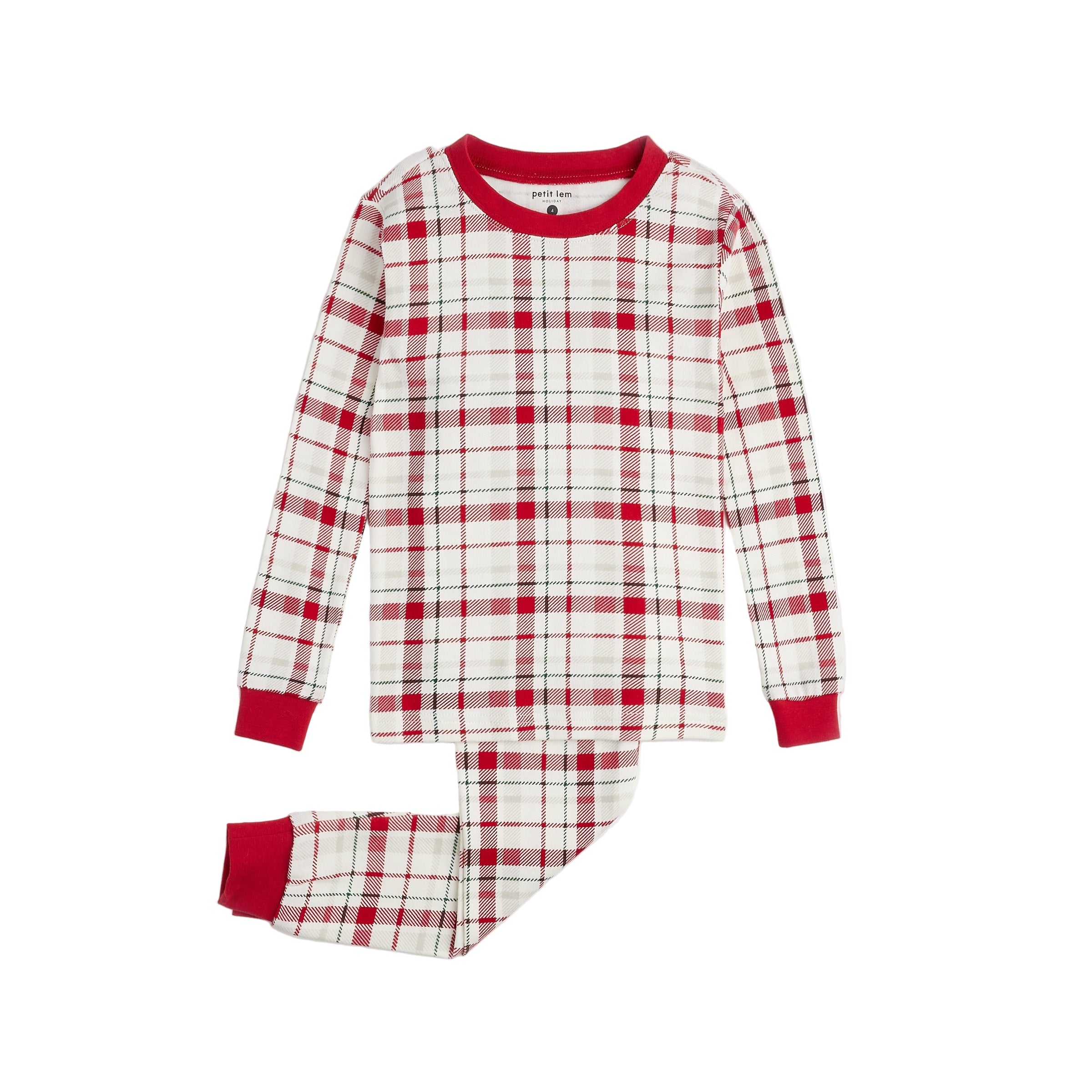 Petit Lem infant & kids festive plaid pajamas