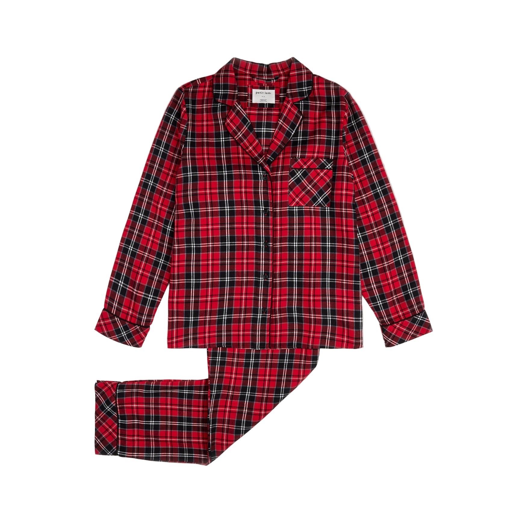 Petit Lem ladies tartan plaid flannel pajamas