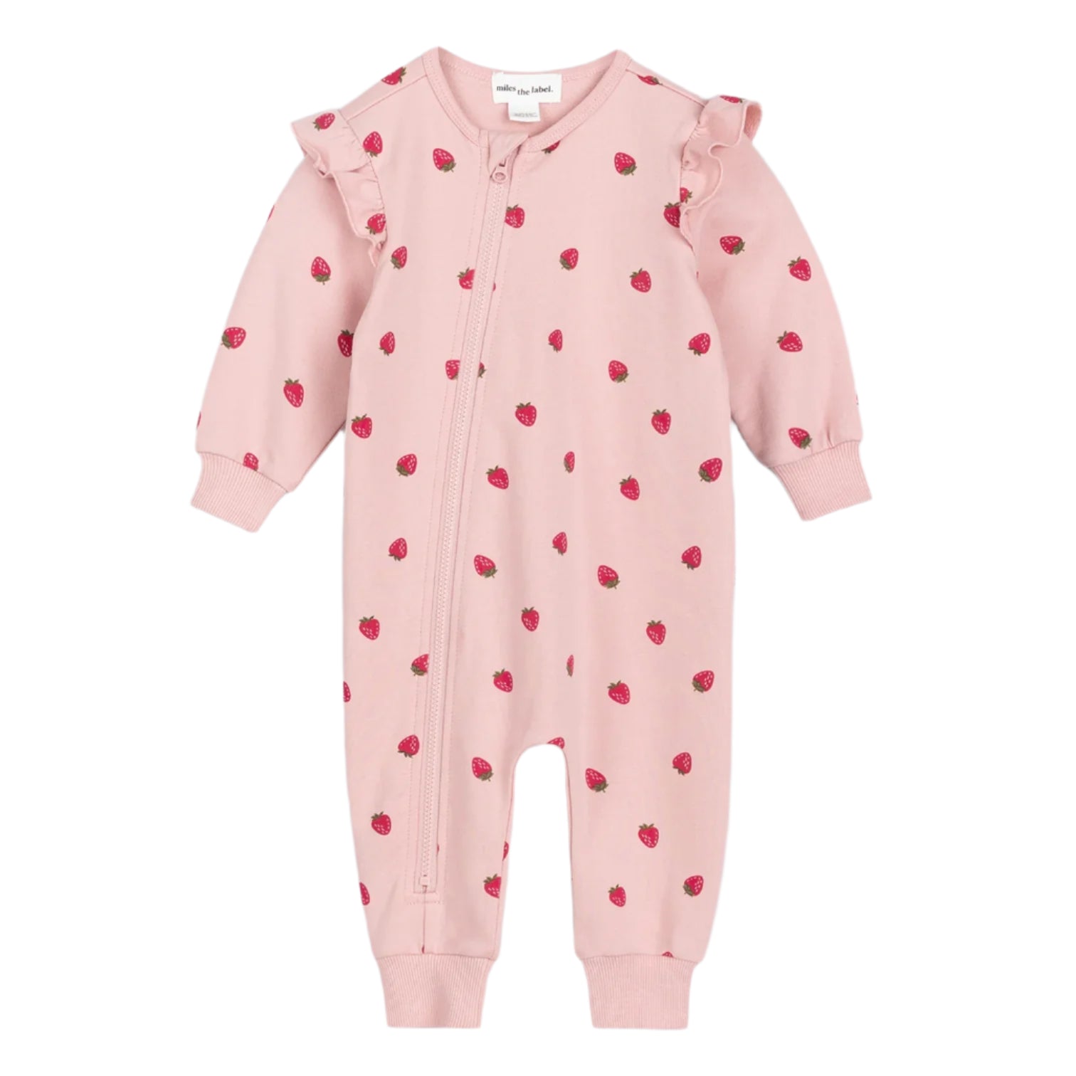 Miles the Label infant girl strawberry print romper