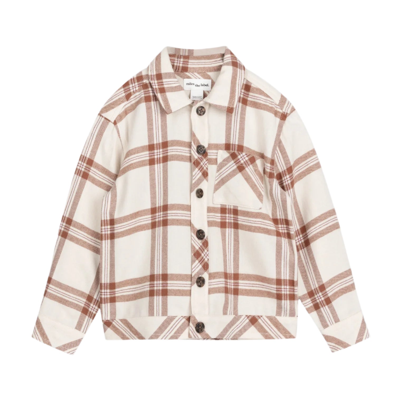 Miles the Label infant & kids copper plaid flannel shirt