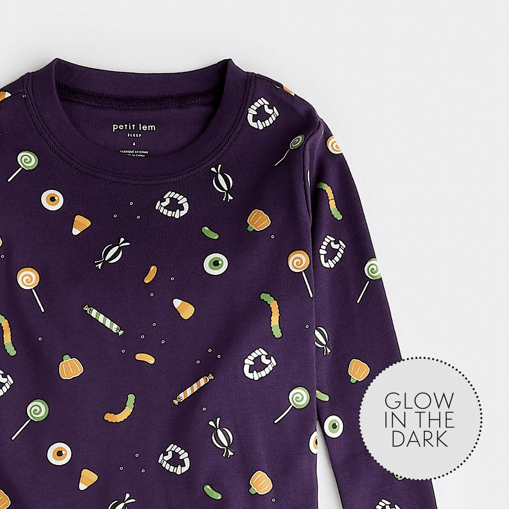 Petit Lem kids trick-or-treat print pajamas