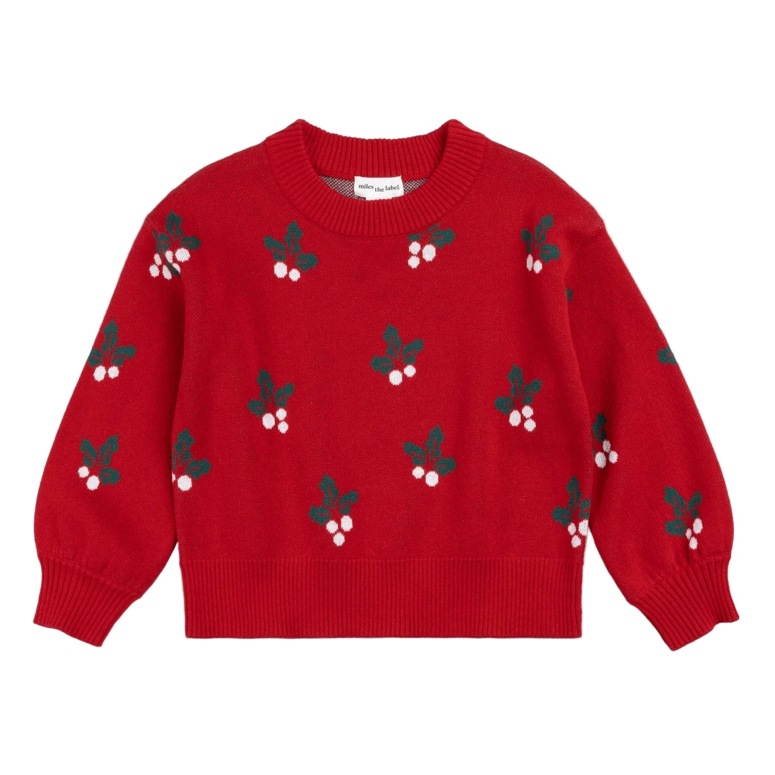 Miles the Label girls merry mistletoe jacquard sweater
