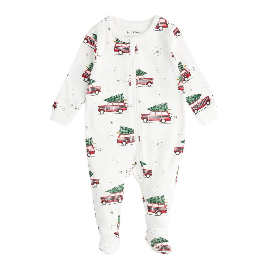 Petit Lem infant festive cars footie