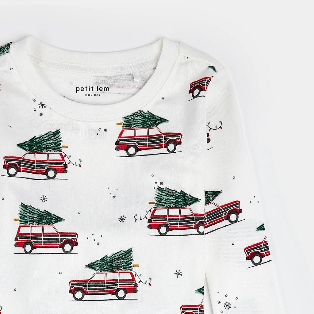 Petit Lem infant & kids festive cars pajamas