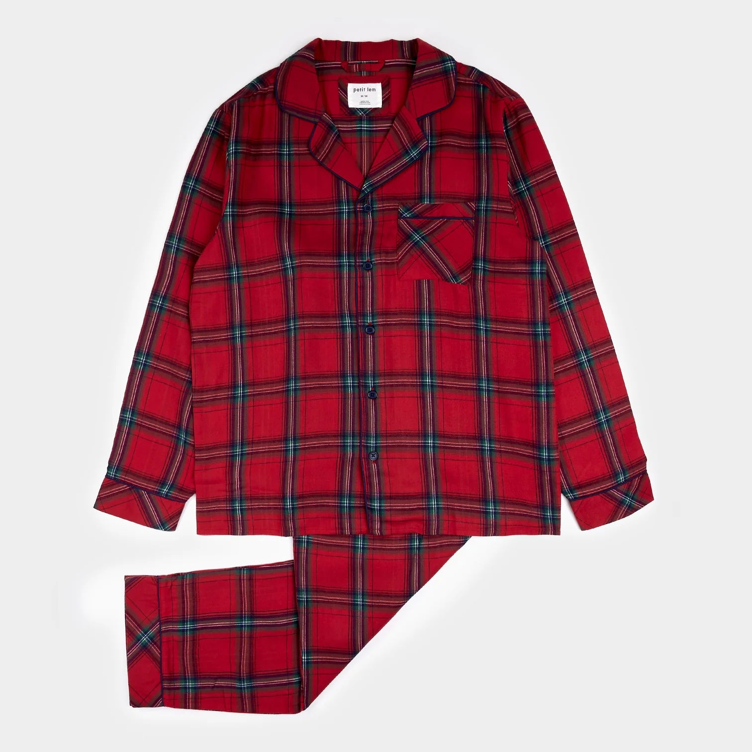 Petit Lem mens scarlet flannel pajamas