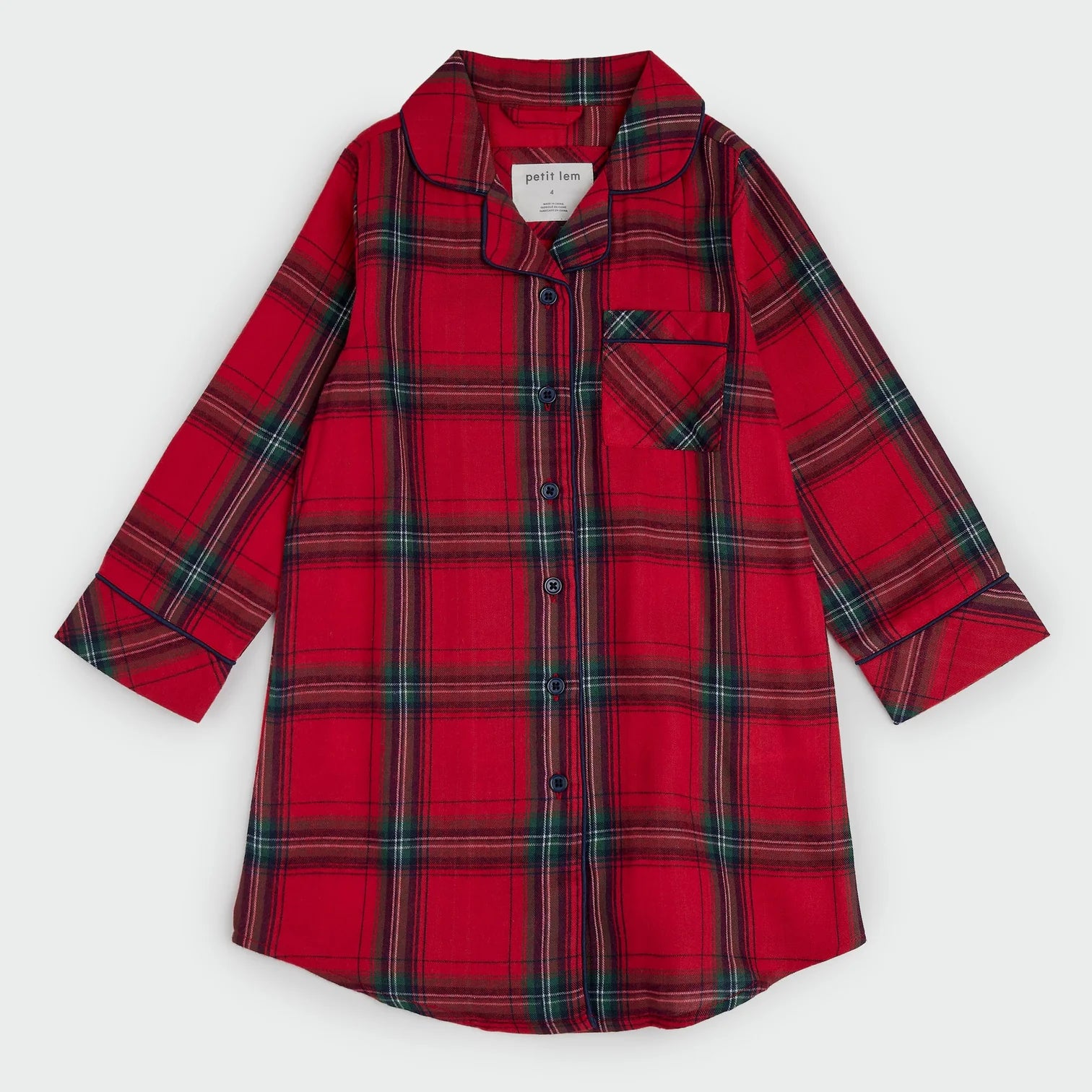 Petit Lem girls scarlet flannel nightgown