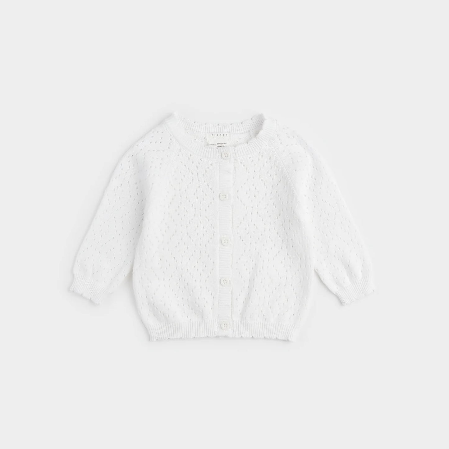 Petit Lem infant girl pointelle cardigan