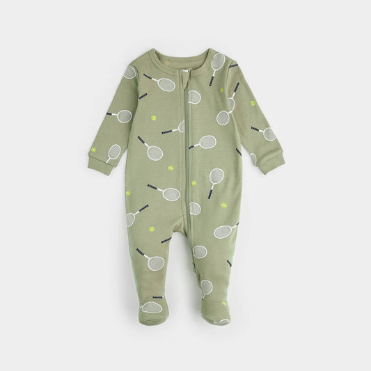 Petit Lem infant tennis print footie
