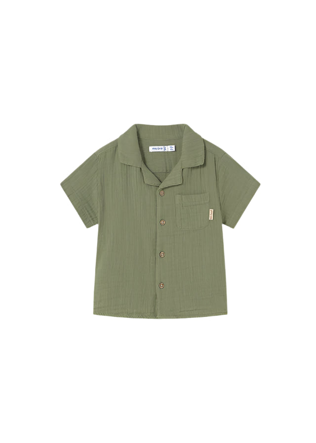 Mayoral infant & toddler gauzy button up shirt