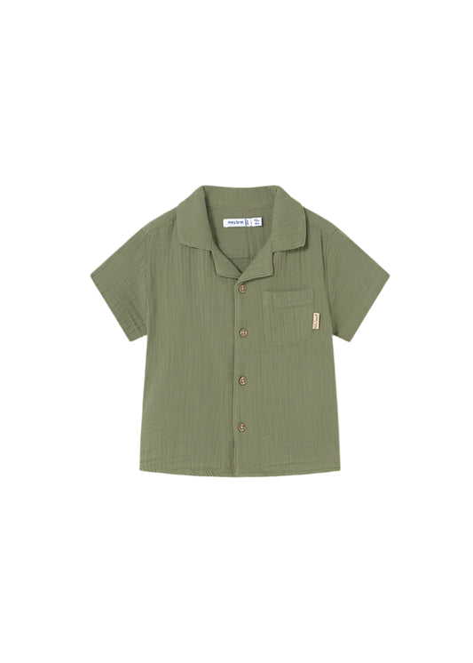 Mayoral infant & toddler gauzy button up shirt
