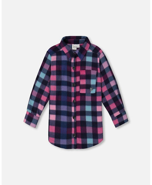 Deux Par Deux girls lightweight polar fleece overshirt