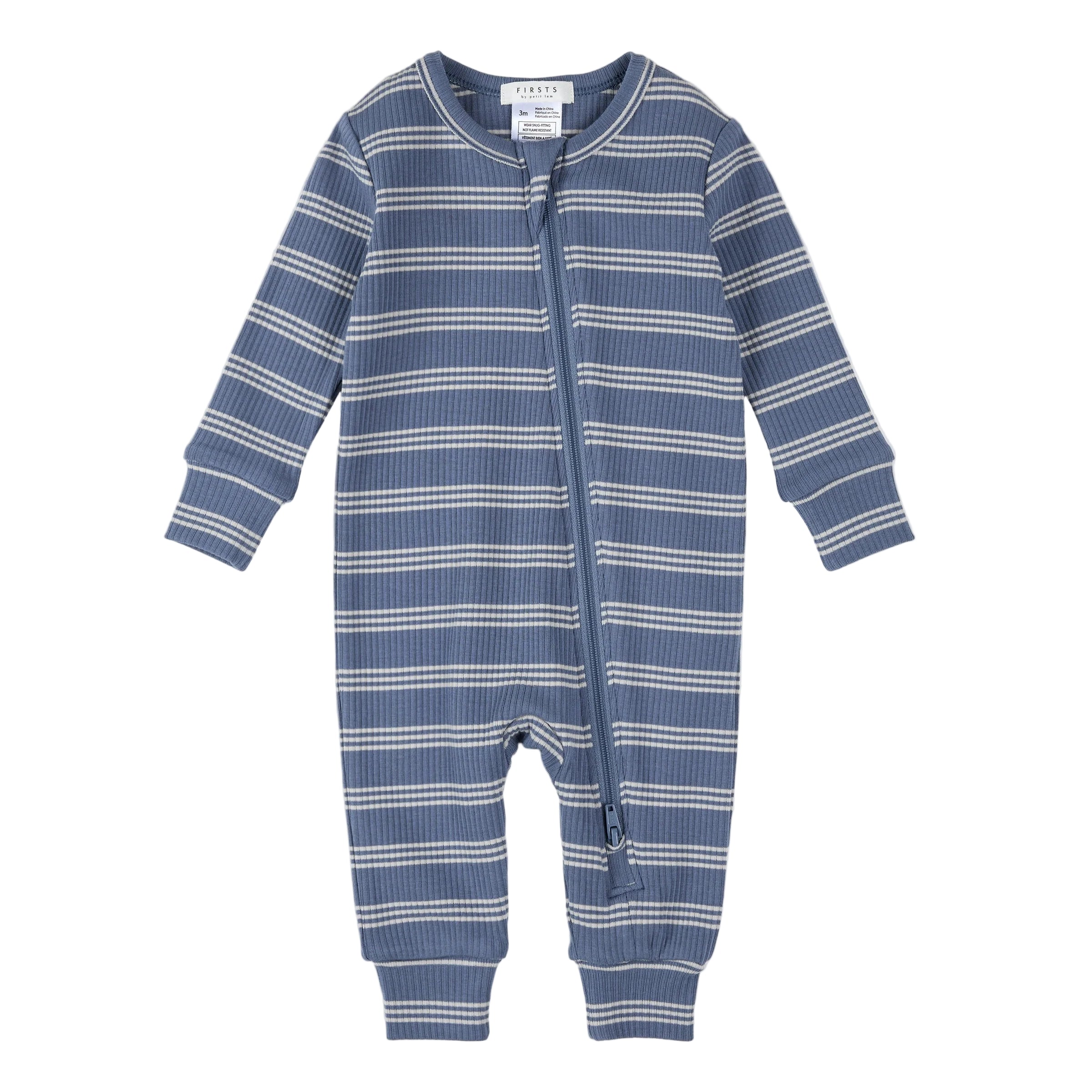Petit Lem infant striped modal romper