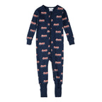 Petit Lem infant fire truck print convertible sleeper