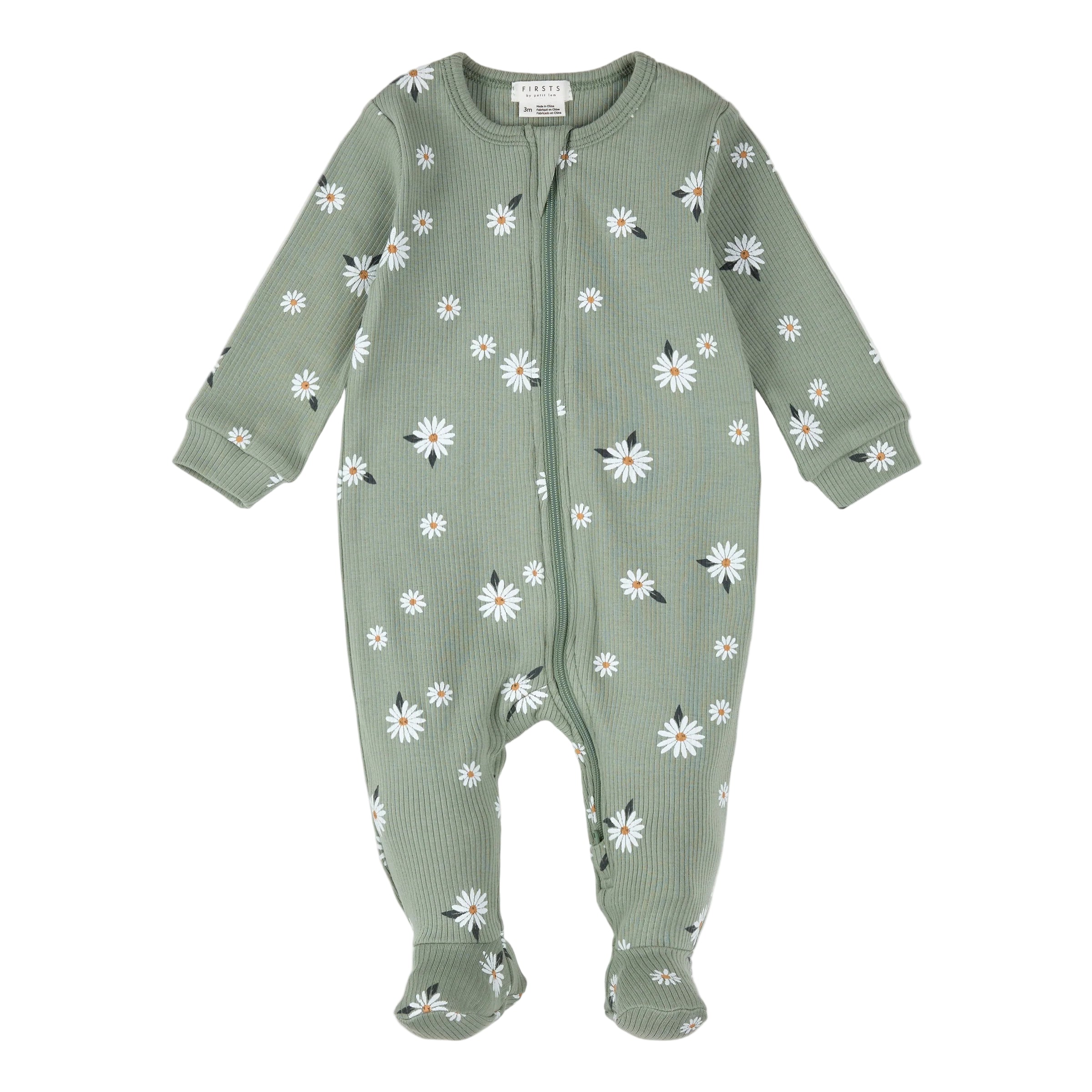Petit Lem infant girl daisy print footie