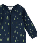 Petit Lem infant trees print ribbed footie