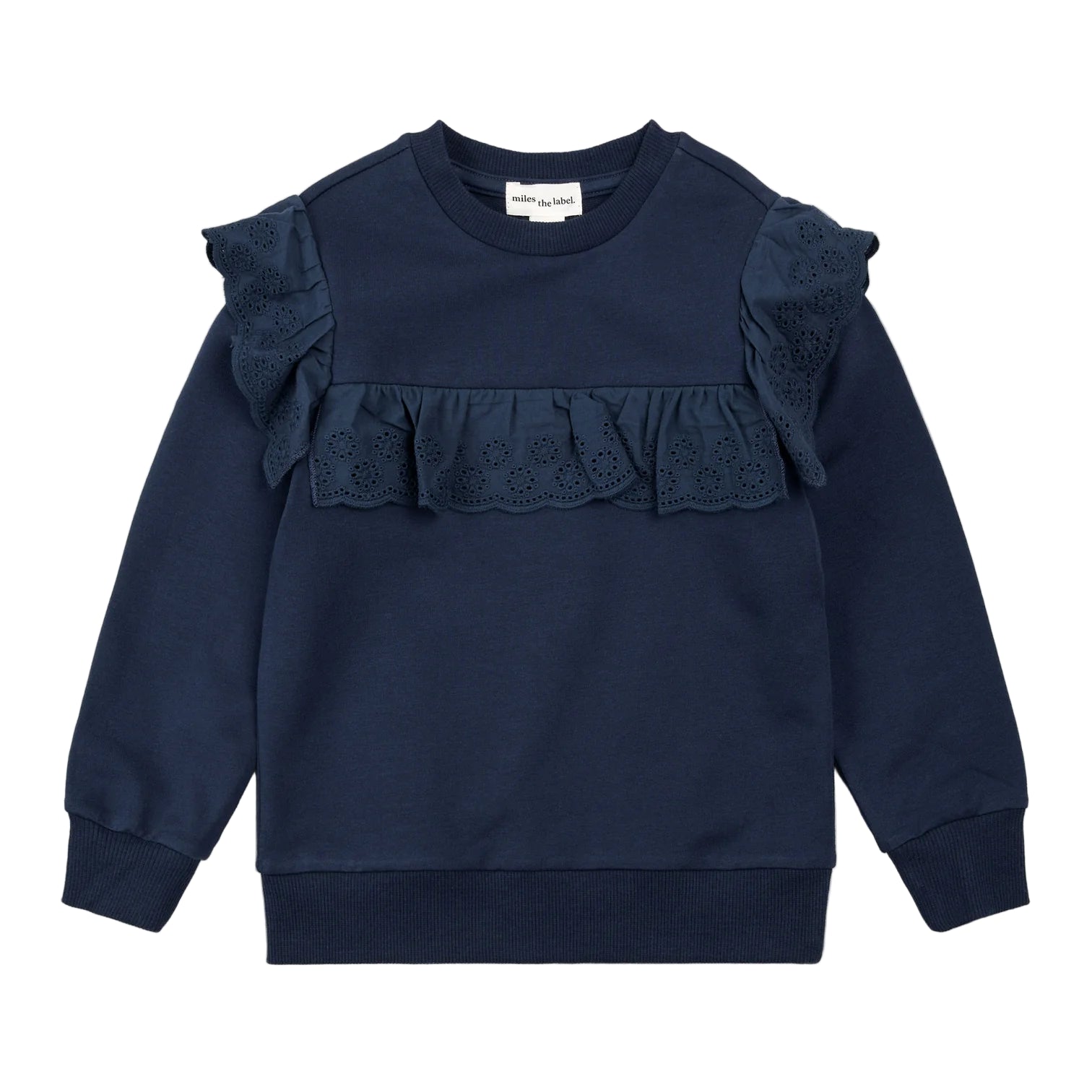 Miles the Label girls eyelet detail sweatshirt