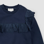 Miles the Label girls eyelet detail sweatshirt