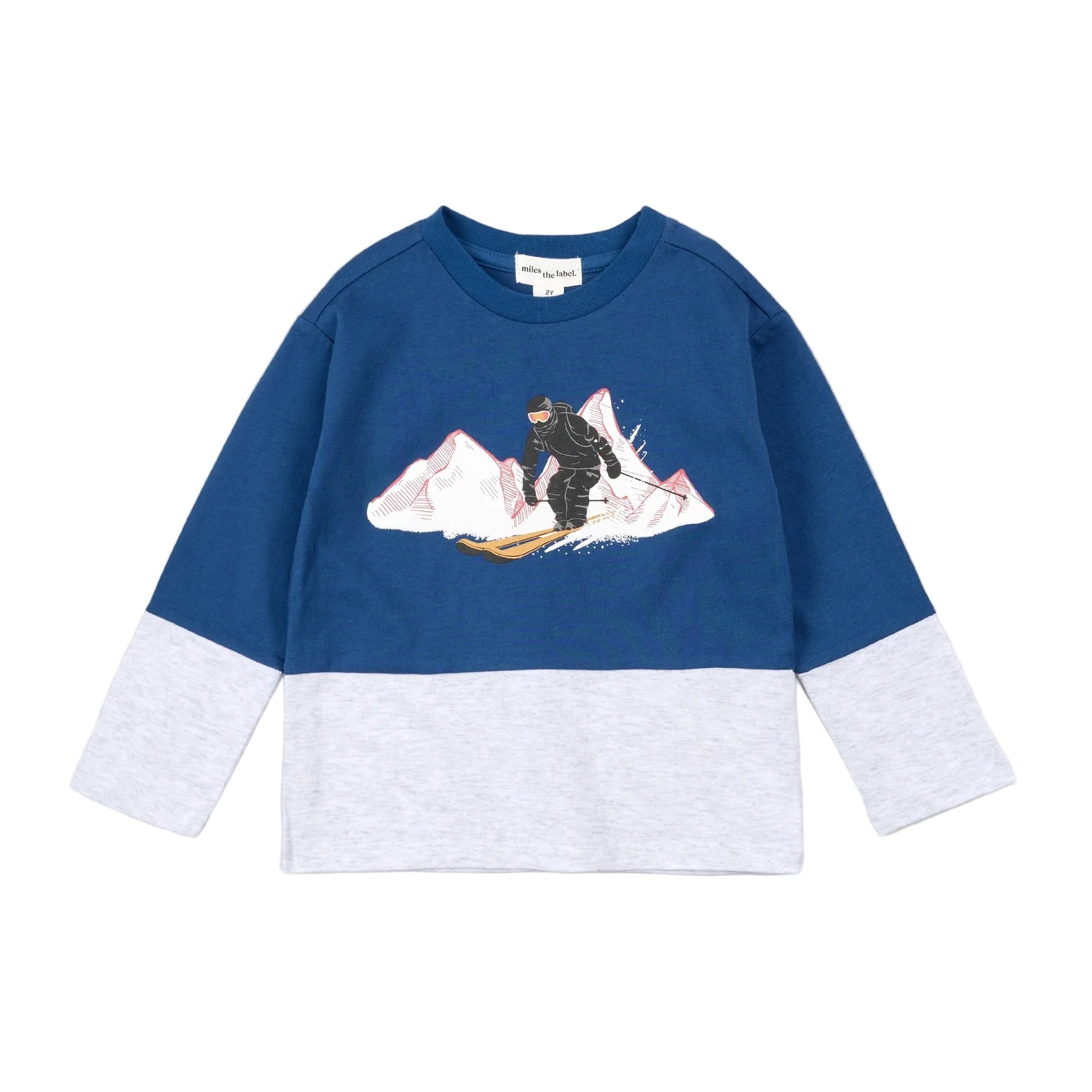 Miles the Label boys skier graphic long sleeve tee