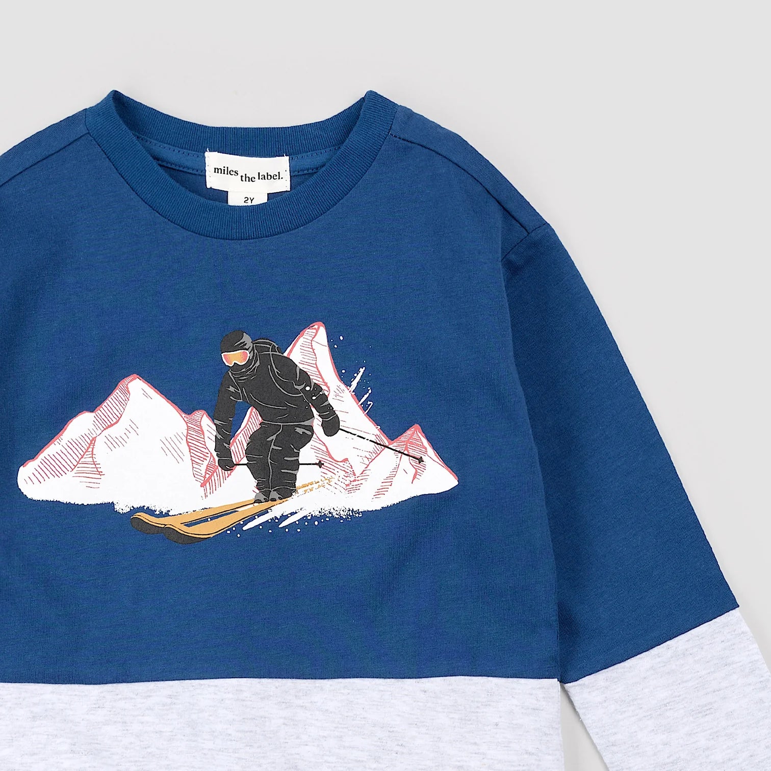 Miles the Label boys skier graphic long sleeve tee
