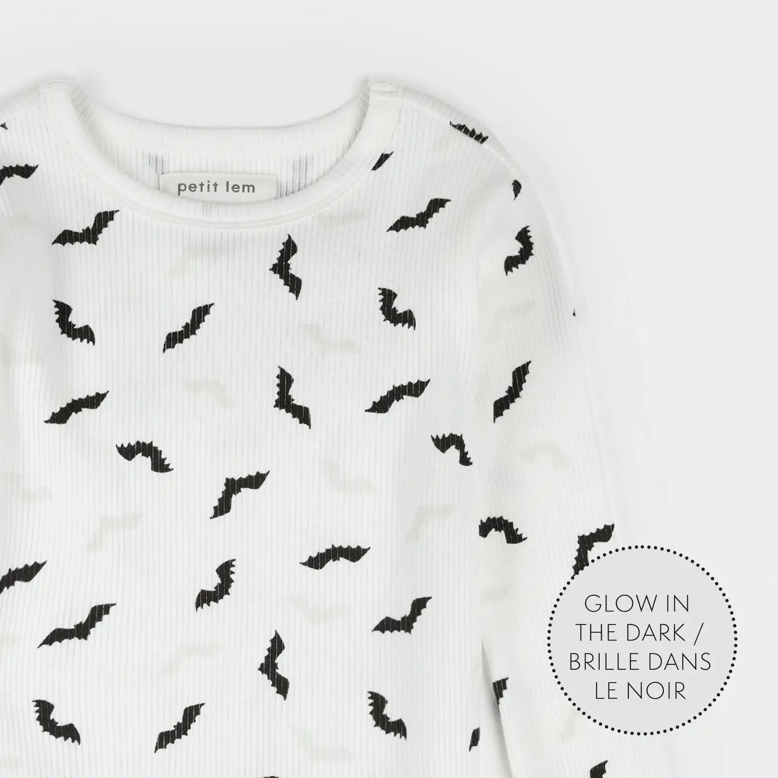 Petit Lem kids bats glow in the dark print pajamas